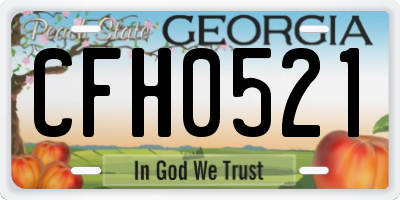 GA license plate CFH0521