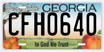 GA license plate CFH0640