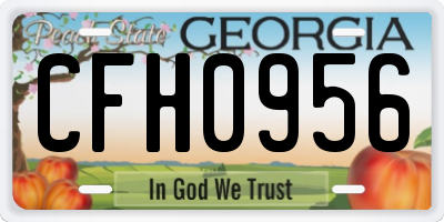 GA license plate CFH0956