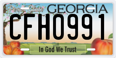 GA license plate CFH0991