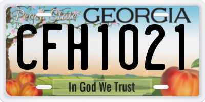 GA license plate CFH1021