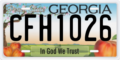 GA license plate CFH1026