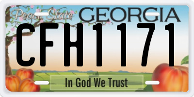GA license plate CFH1171