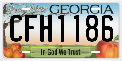 GA license plate CFH1186