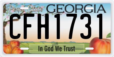 GA license plate CFH1731