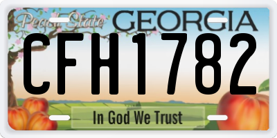 GA license plate CFH1782