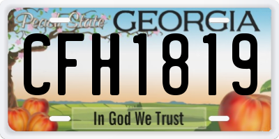 GA license plate CFH1819
