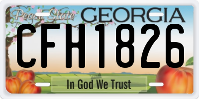 GA license plate CFH1826