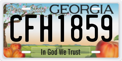 GA license plate CFH1859