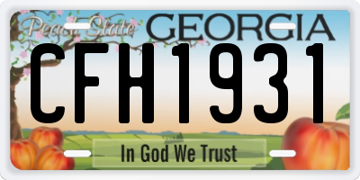 GA license plate CFH1931