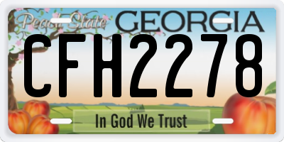 GA license plate CFH2278