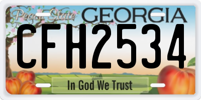GA license plate CFH2534
