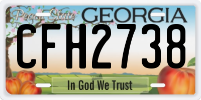 GA license plate CFH2738