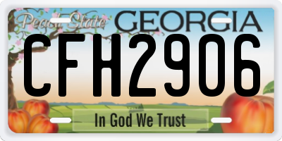 GA license plate CFH2906