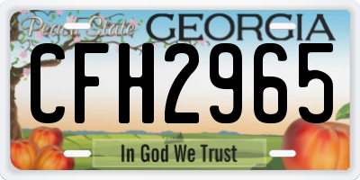 GA license plate CFH2965