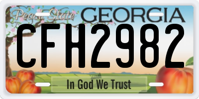 GA license plate CFH2982