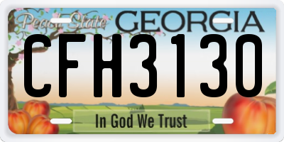 GA license plate CFH3130