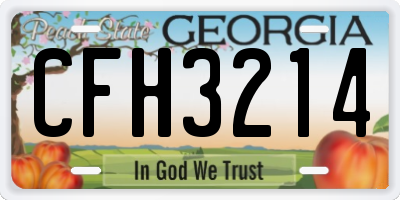 GA license plate CFH3214