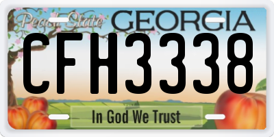 GA license plate CFH3338