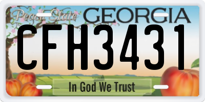GA license plate CFH3431