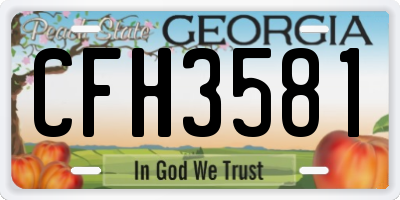 GA license plate CFH3581
