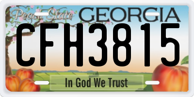 GA license plate CFH3815