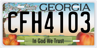GA license plate CFH4103