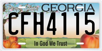 GA license plate CFH4115