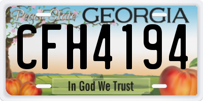 GA license plate CFH4194