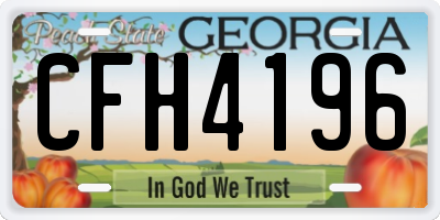GA license plate CFH4196