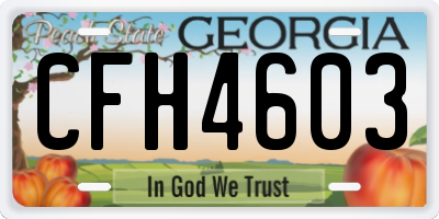 GA license plate CFH4603