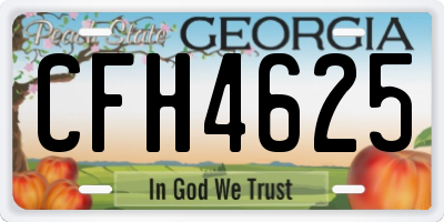 GA license plate CFH4625