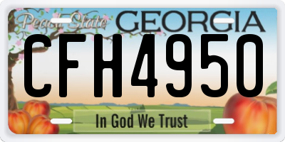 GA license plate CFH4950