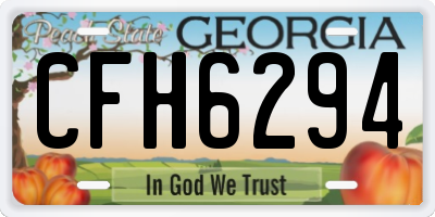 GA license plate CFH6294