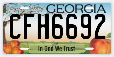 GA license plate CFH6692