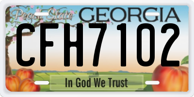 GA license plate CFH7102