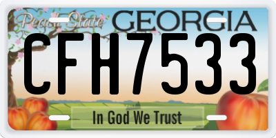 GA license plate CFH7533