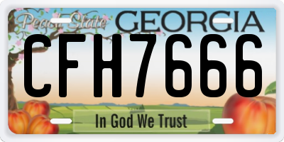 GA license plate CFH7666