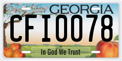 GA license plate CFI0078