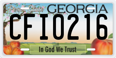 GA license plate CFI0216
