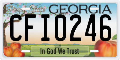 GA license plate CFI0246