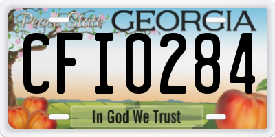 GA license plate CFI0284