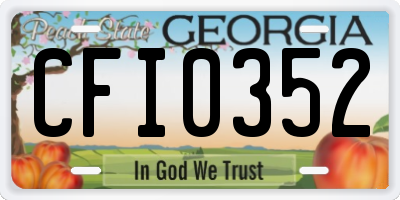 GA license plate CFI0352