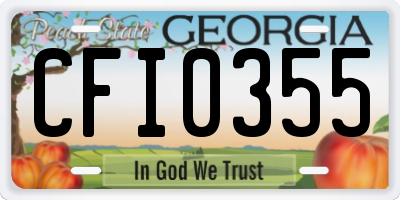 GA license plate CFI0355