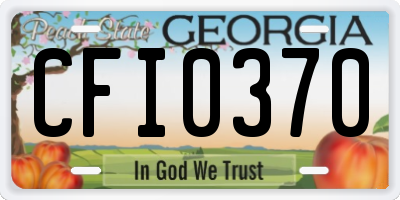 GA license plate CFI0370