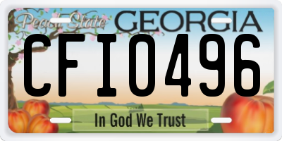 GA license plate CFI0496