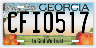 GA license plate CFI0517