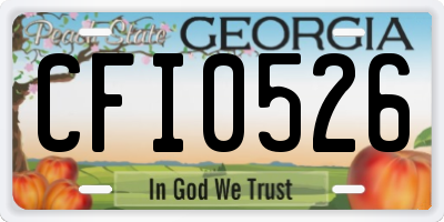 GA license plate CFI0526