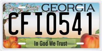 GA license plate CFI0541