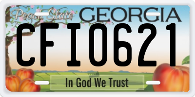 GA license plate CFI0621
